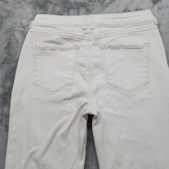 Happily Grey High Rise Flare Leg Denim Jeans Size 9/29 Cream Stretch Pockets - Picture 4 of 12